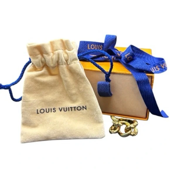 Louis Vuitton Large Chain Link Ring - Sz M - Picture 2 of 4